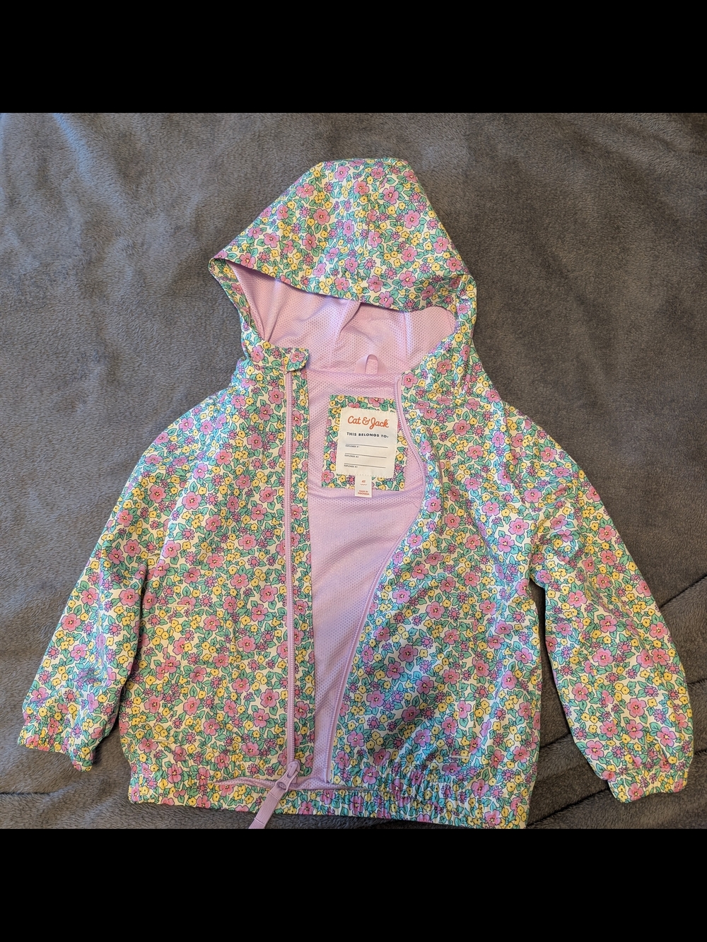 Cat & Jack Girls' Floral Hooded Jacket - Pastel Floral